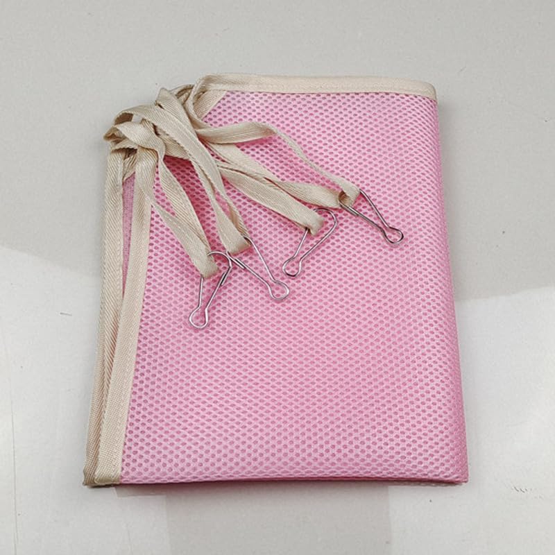 review Pomelo Litchi Pitaya Pet cage Hammock Pet cat hammock mesh sandwich pet bed Iron cage cat swing summer. (Pink)
