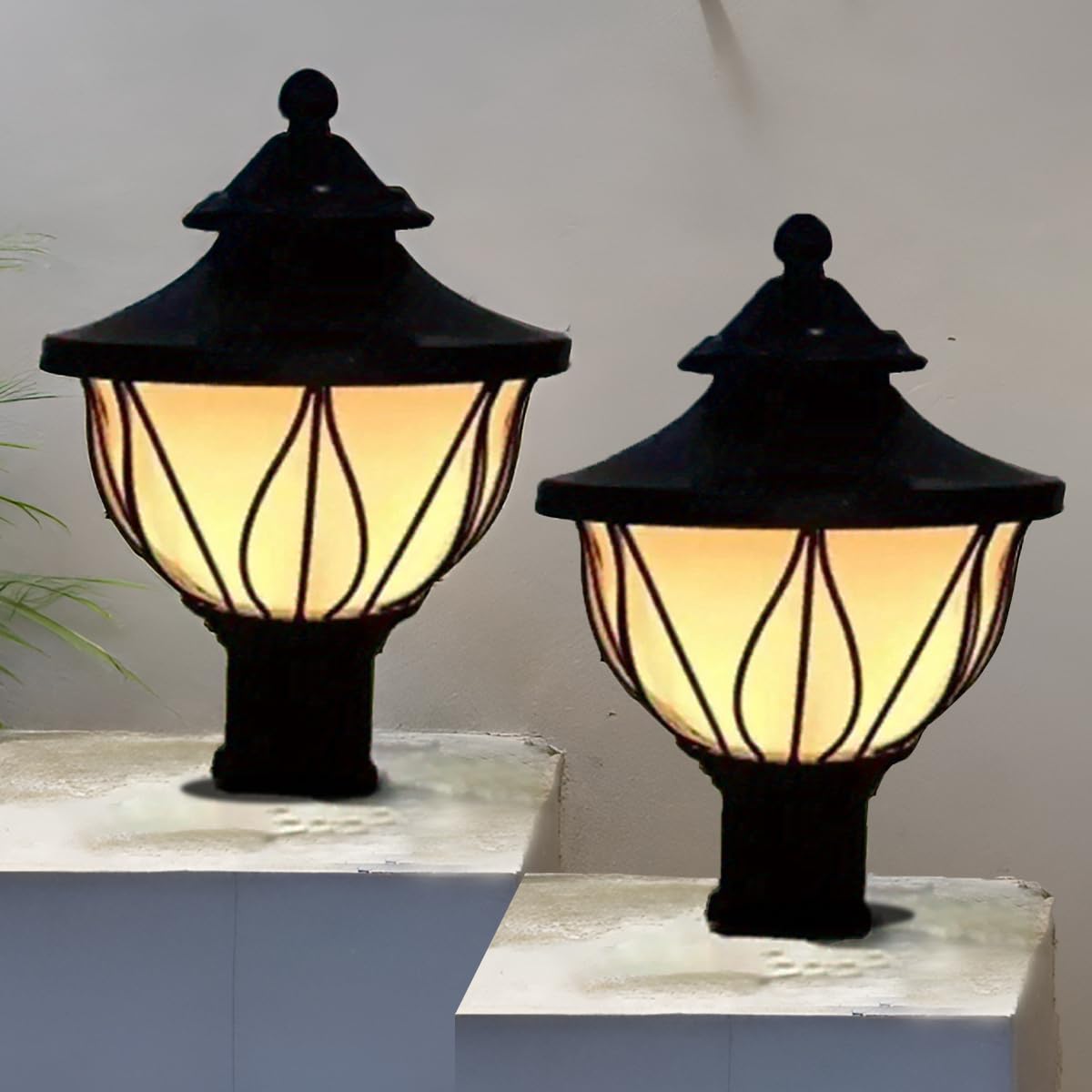 DarkVision Gate Light Lamp for Outdoor Pillars Post Top Fixture for Pathway, Garden, Patio, Porch, Entrance, Walkway Farmhouse, Boundary and Landscape Lighting (Without Bulb)-image-46