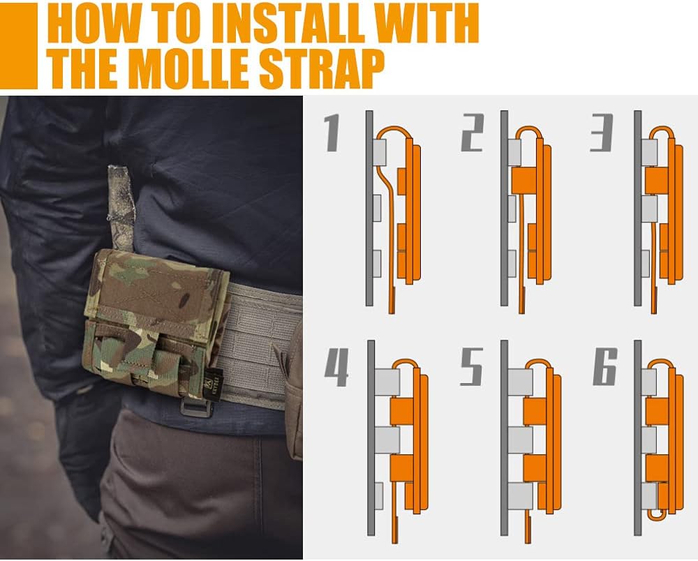 KRYDEX Molle Dump Pouch Roll-Up and Double Pistol Mag Pouches MC