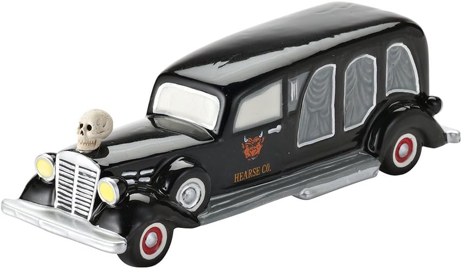 Department 56 4025403 Halloween Accessories for Dept 56 Village Collections Sell Your Soul, Hearse Village Accessory, 6.5"x2.25"x2"-Inc.