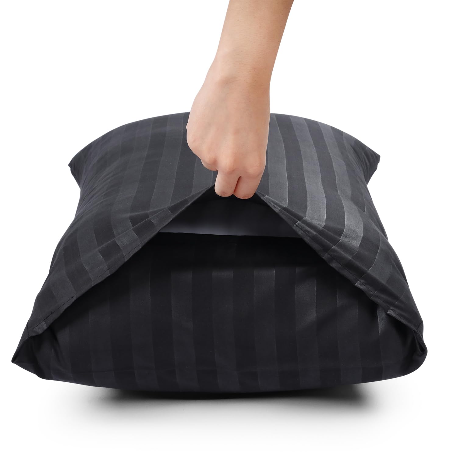 Moonlight Bedding Pillow cases 2 pack, Black Stripe 50x75cm Luxury Pillowcase 100% Microfiber Hotel Quality Pillow Cover - Image 3