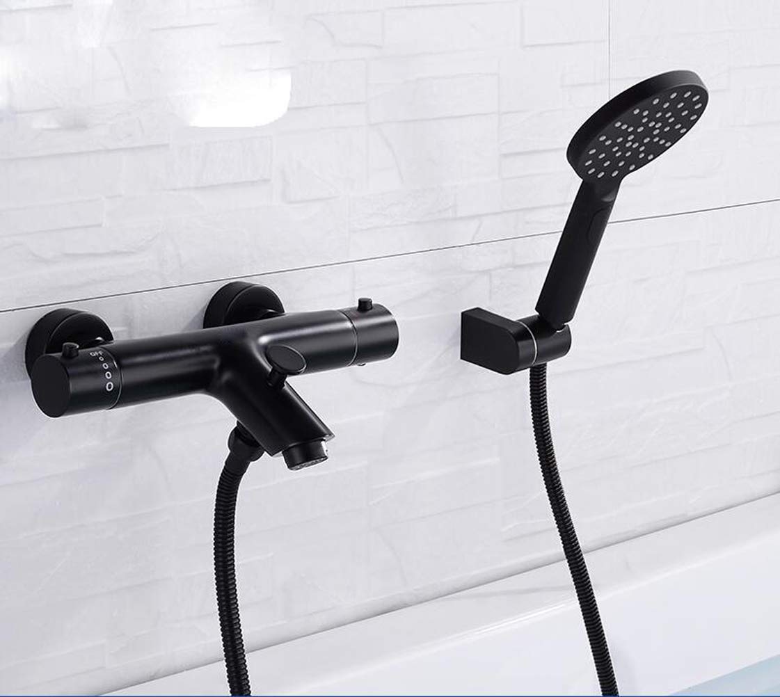 Mitigeur de baignoire thermostatique noir pour des douches relaxantes