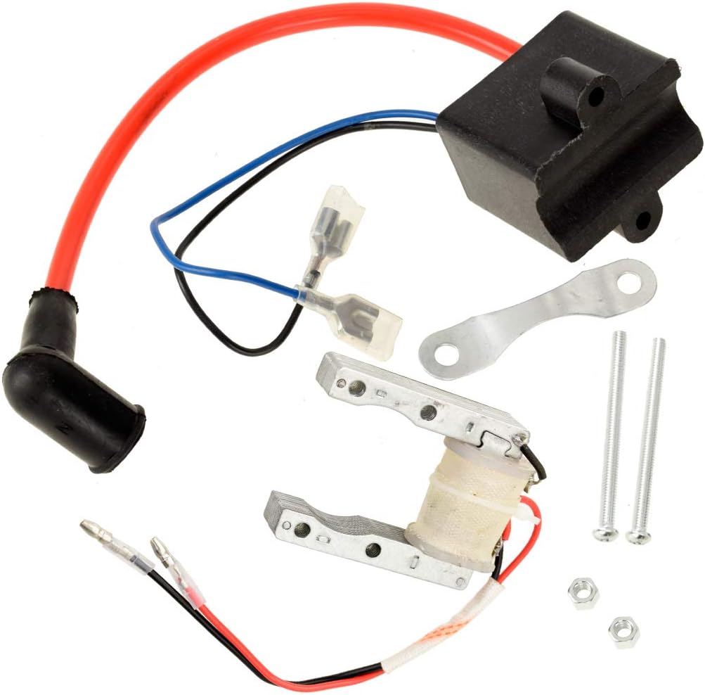 HIAORS High Performance CDI Ignition Coil Magneto Coil Spark Plug Kit for 49cc-80cc 2-Stroke Engine Motorized Bicycle Bike