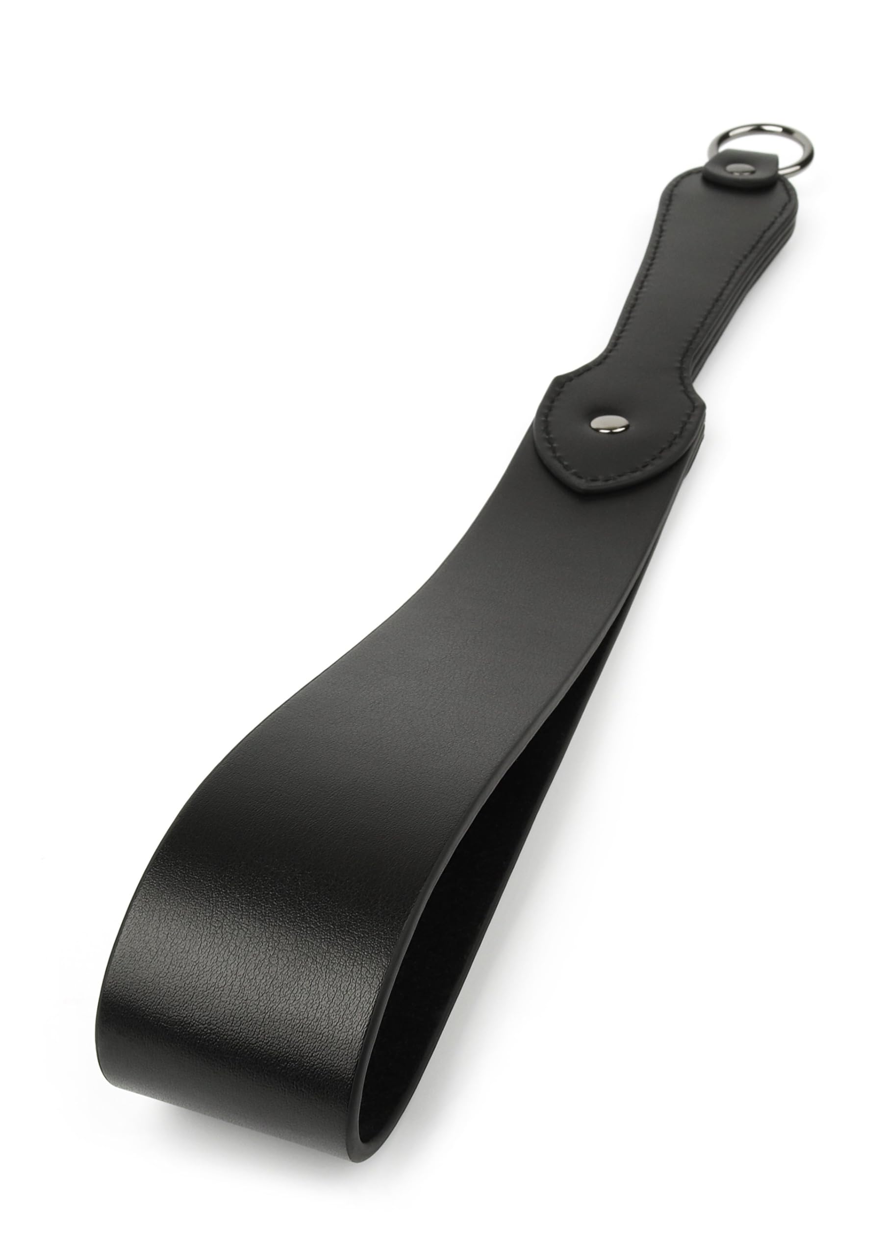 Hidden Desire Genuine Leather Belt Slapper Peitsche - 100% Echtleder, 41 cm, Schwarz