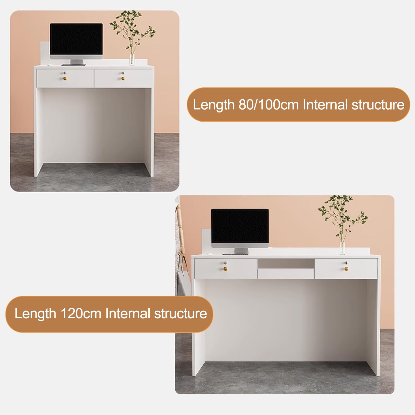 Rezeptionstresen, Verhandlungstisch, Thekentisch Für Kasse Und Einzelhandel, Kassentheke Mit Abschließbarer Schublade, Für Salon-Lobby-Kassenbüro, Schwarz, 80 cm