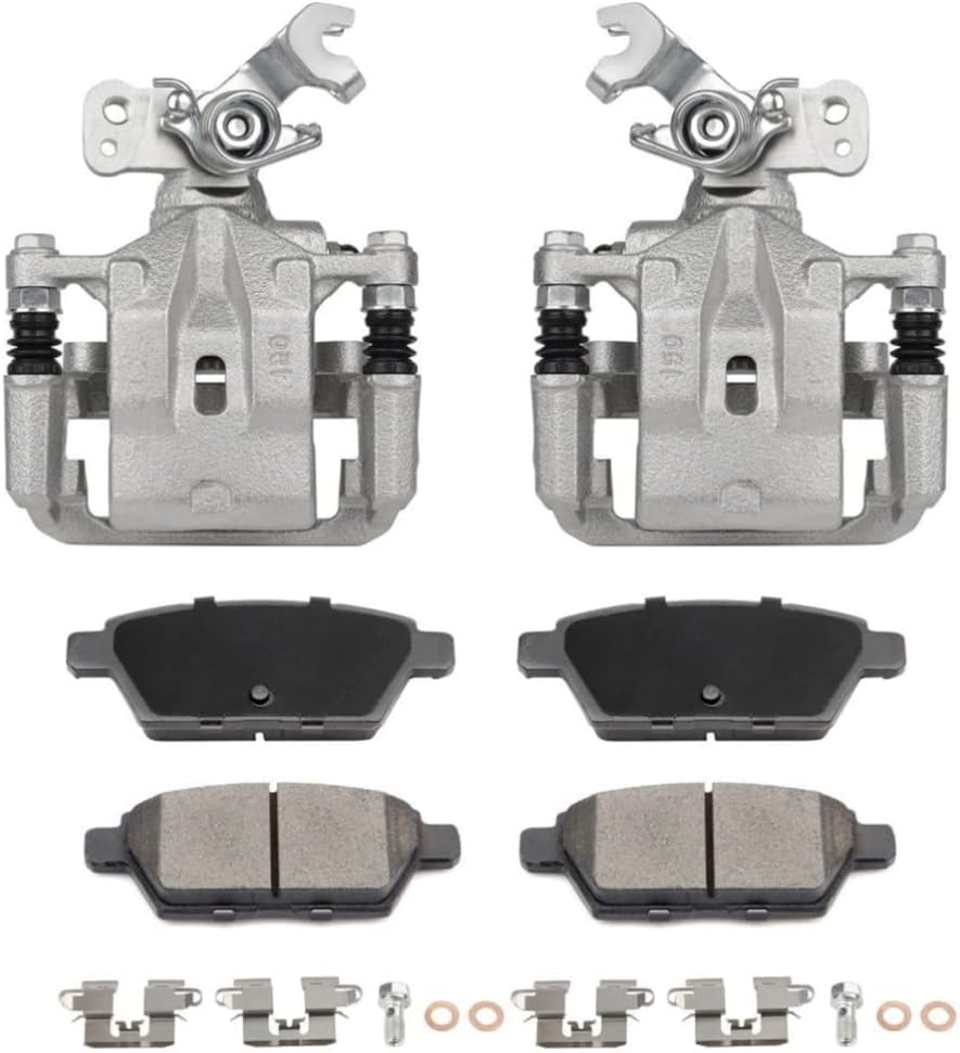 Rear Brake Calipers and Ceramic Fits Pads (Silver) E83557201CP