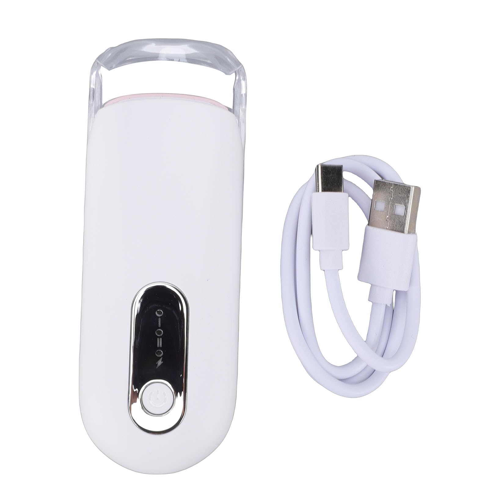 YUYTE Rizador de Pestañas Calentado, Eléctrico Recargable con 2 Configuraciones de Calor Ajustables, Forma Curva 3D para Levantar Pestañas sin Esfuerzo (WHITE)