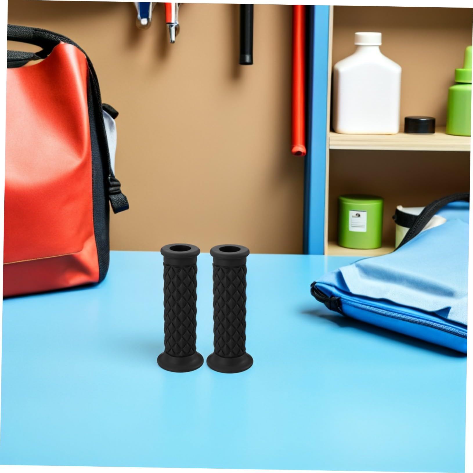 Mikinona 4 Paires Grips de vélo de saleté accessoires de vélo de saleté poignées universelles du guidon poignée en caoutchouc Black