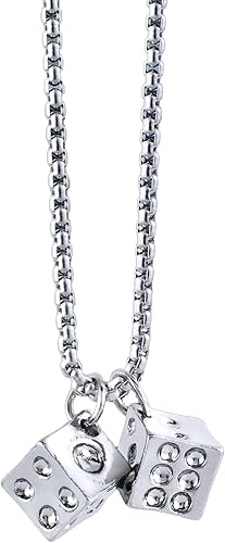 OIIKI Dados peludos para espejo de coche, dados de metal para espejo retrovisor de automóvil, colgante de espejo automotriz, accesorios para