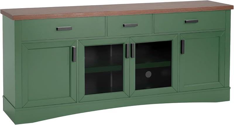Christopher Knight Home Diver Modern TV Stands for Living Room, Entertainment Center with Storage and Adjustable Shelves, Wooden TV Console with Storage, for TV up to 65 Inch, Green image 7