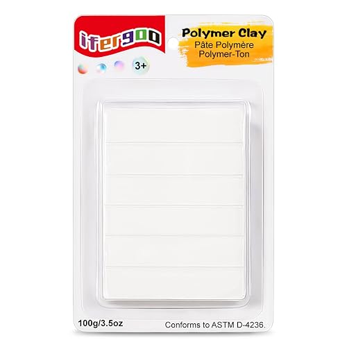 ifergoo 100g White Polymer Clay, 3.5oz Oven Bake DIY Modeling