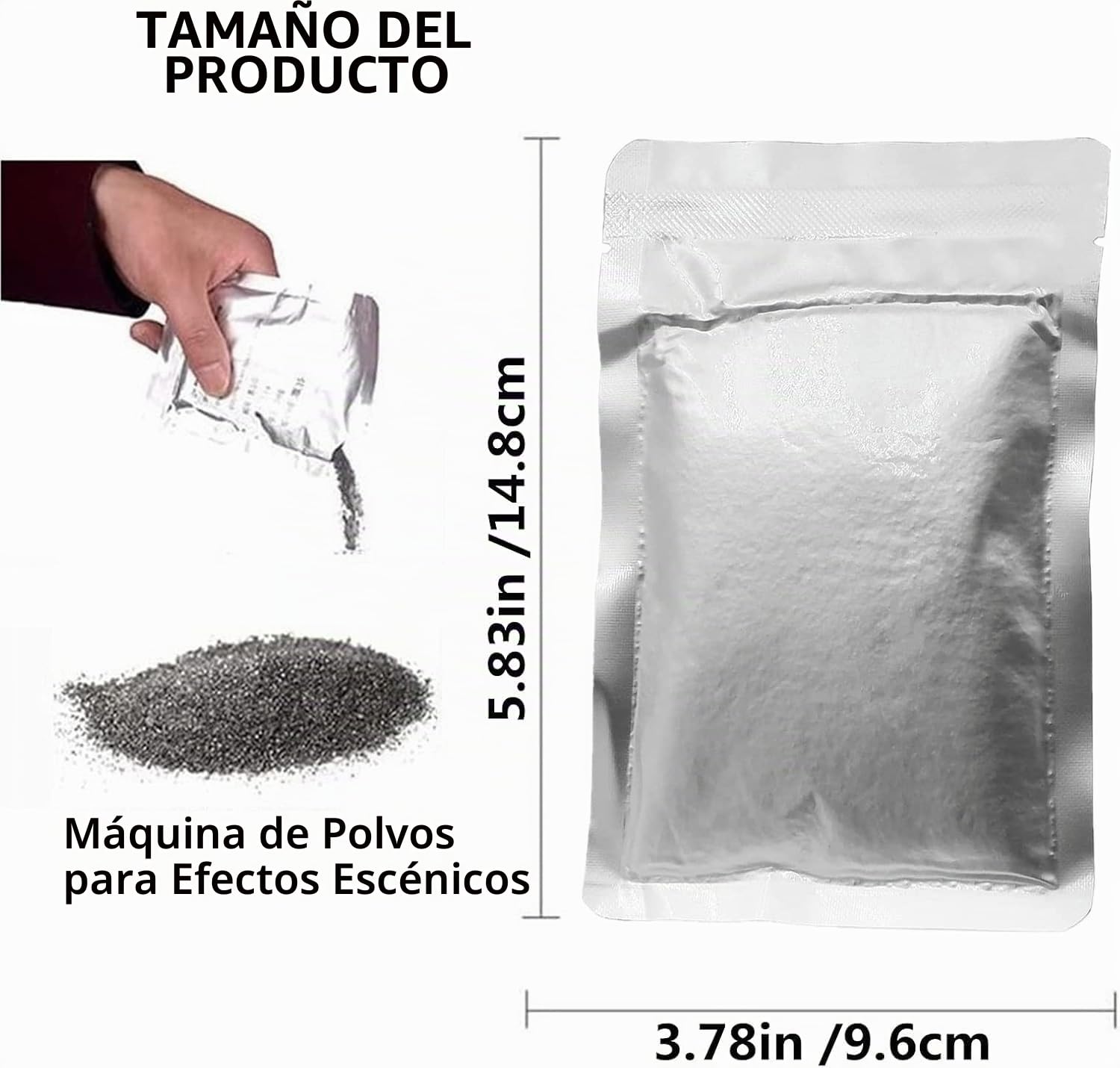4 piezas polvo de máquina de chispa fría, polvo de complejo de titanio 200 g con sello efecto escenario máquina polvo para escenario fiesta boda máquinas especiales