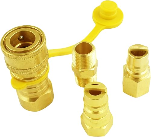 Miniatura 2 de MCAMPAS Accesorios de conexión rápida de gas natural de 38 pulgadas, extensión de manguera LP natural y propano Kit de desconexión rápida para