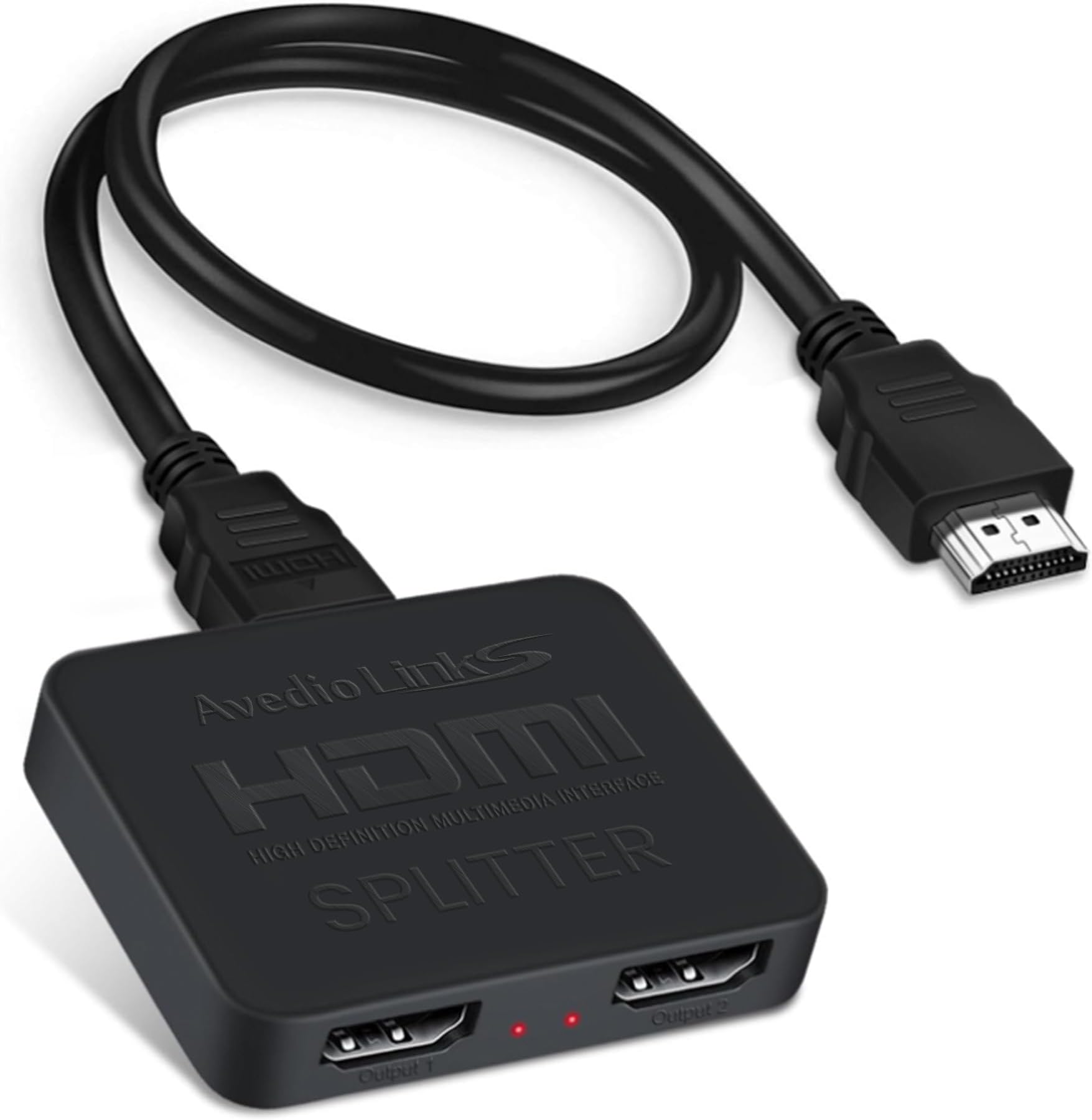avedio links HDMI Splitter 4K@60Hz, HDMI Splitter 1 in 2 Out-Not Extended Display(Only Mirror Screens), Support 3D Dol-by Vision Atmos HDMI2.0b, HDCP2.2, 18.5Gbps, Auto Downscaling, Full HD 1080P