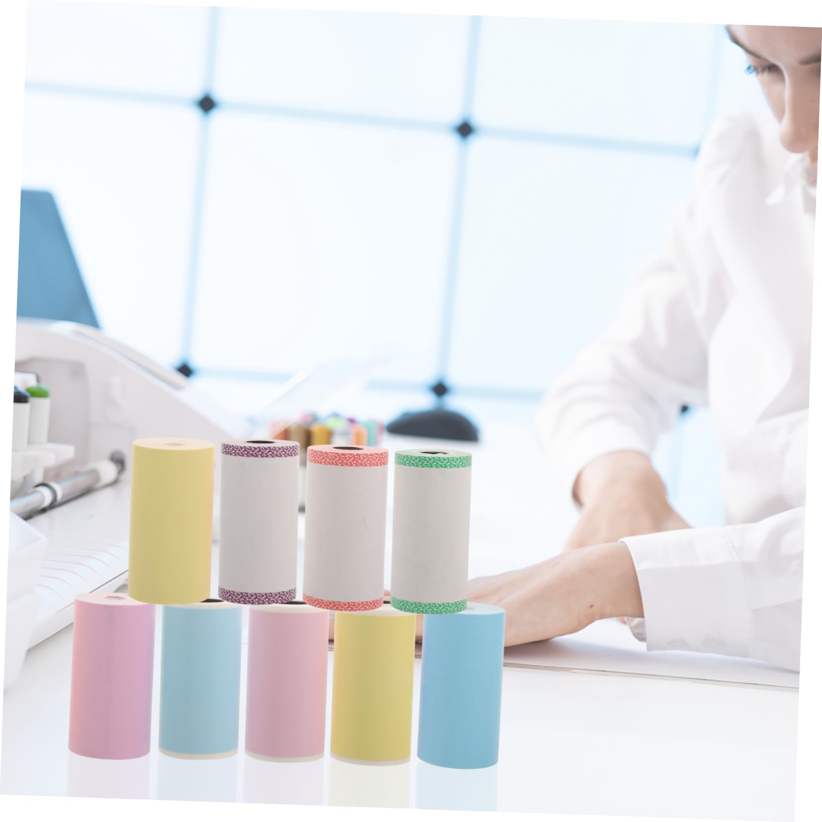 ARTIBETTER 2 Set Etichette Termiche Autoadesive Colorate Per Mini Stampanti Per Etichettatura E Organizzazione Documenti Barattoli E Contenitori Adesione Resistente E Facile 9 * 2