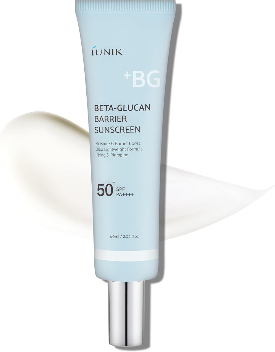 Beta-Glucan Water Barrier Humectante Protector solar diario Mate y sin tono blanco SPF 50+ PA++++ Crema solar diaria hidratante reafirmante y voluminizadora vegana para pieles secas, grasas y sensibles Cuidado de la piel coreano