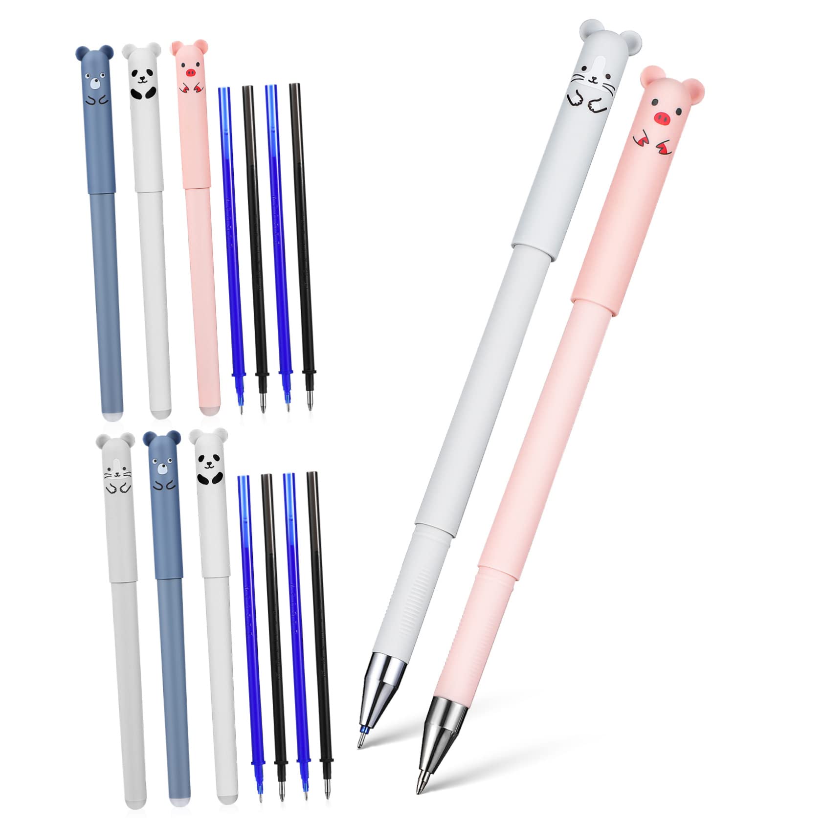 NUOBESTY 5 Ensembles Stylo À Bille Effaçable Stylos De Signature Créatifs Stylos Créatifs Effaçables Pour L'école Gomme Magnétique Pour Tableau Marqueurs Plastique 8 Pièces * 5