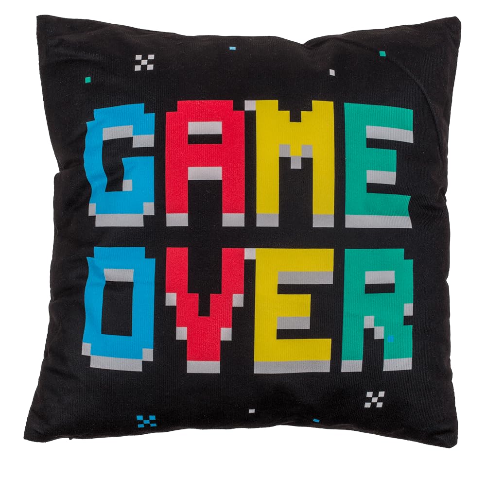 Out of the blue Cojín Reversible Power Up & Game Over, con Cremallera, Aprox. 40 x 40 cm, 100% poliéster, Peso: 250 g Aprox