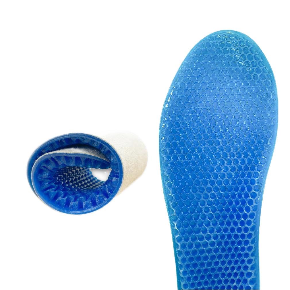 インソール ジェルクッション ハニカムゲル 衝撃吸収 通気性 左右セット ゲルクッション 柔軟素材 スポーツ 土踏まず かかと 低反発インソール