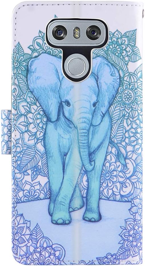 UrSpeedtekLive LG G6 Case, LG G6(2017) Premium PU Leather Wristlet Flip Wallet Case Cover with Card Slots & Stand-Elephant(Official Micklyn Le Feuvre Product)