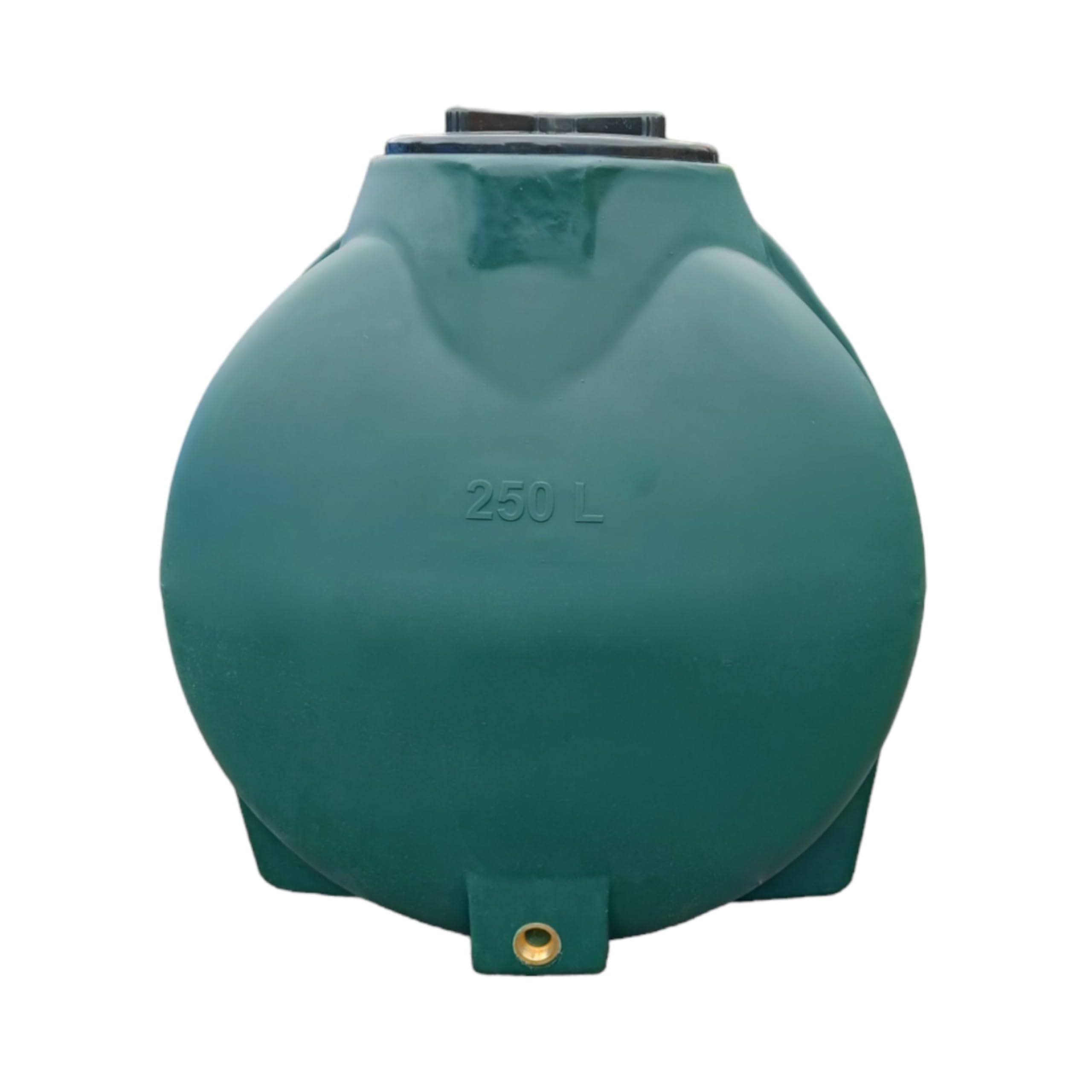 Varile Réservoir d'eau potable de 250 l - Vert - Sans BPA - Filetage en laiton intégré de 3/4" - Fabriqué en UE - Convient à un usage alimentaire - Horizontal