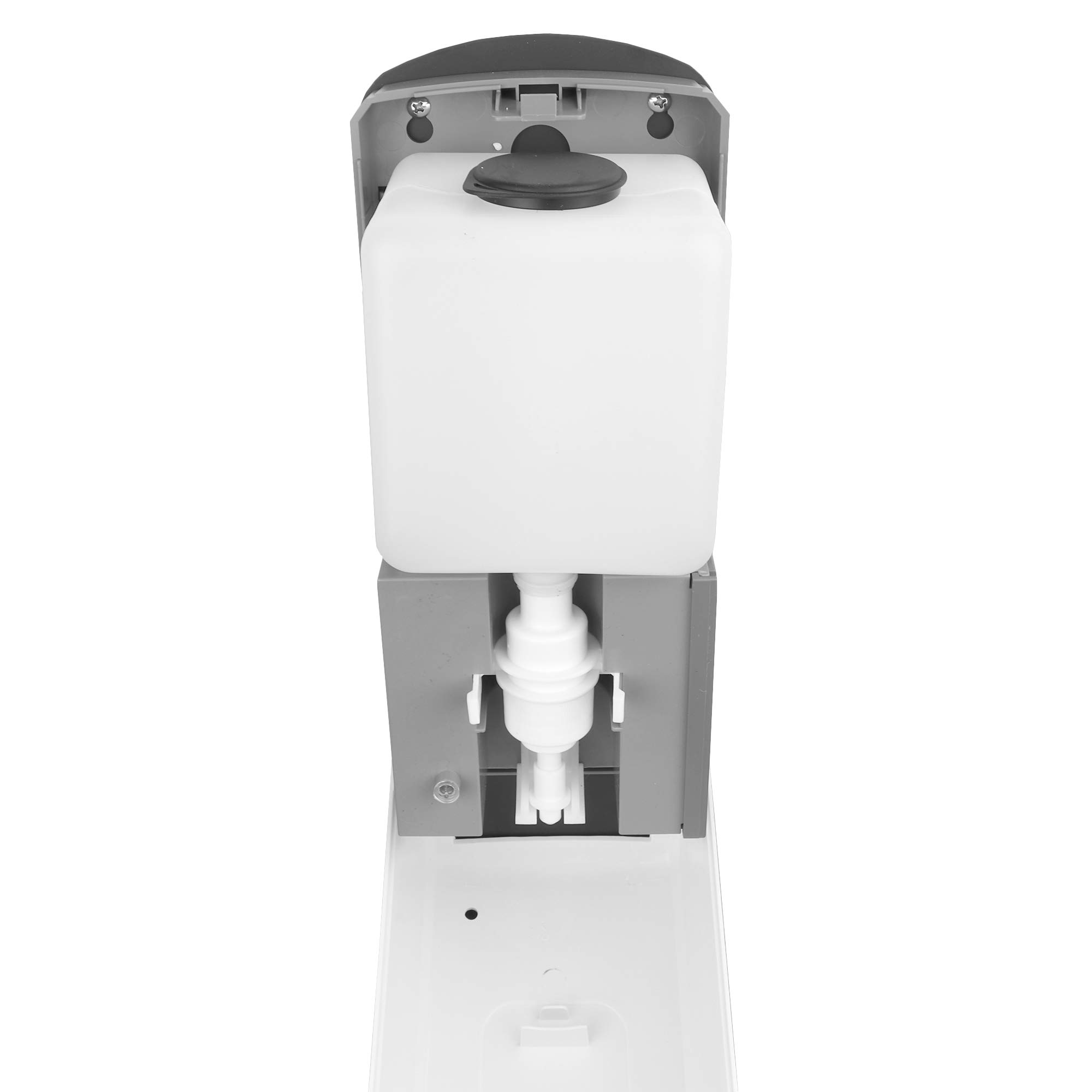 Distributeur automatique de désinfectant pour les mains avec support au sol, capteur sans contact activé mains libres, hauteur réglable, distributeur de savon rechargeable avec support, école