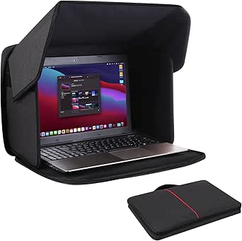 Yumt 14” Laptop Sun Shade, Portable Case Laptop Shade, Computer Sun Shade for Working Outside,Contrast Enhancement,Foldable Privacy Cover Hood 2-in-1 (Patent Pending)