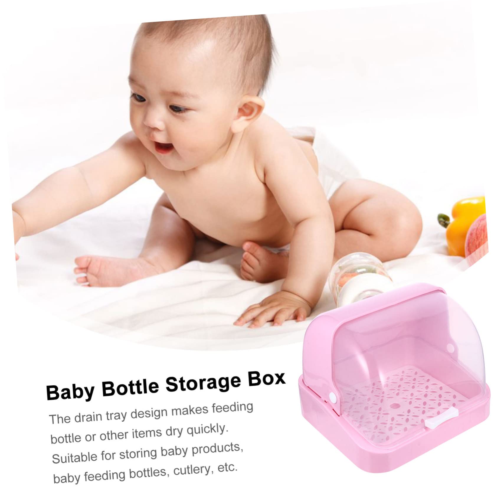 Aufbewahrungsbox Für Babyflaschen Mit Abtropffläche Großes Fassungsvermögen Pp-material 1 Stück Aufbewahrungsbox Für Stillflaschen Für Den Heimgebrauch Farbe