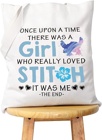 WCGXKO Cartoon Lover Gift There Was A Girl Who Really Loved Cute Themed Tote Bag