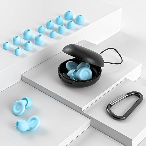 Miniatura 6 de Tapones para los oídos para cancelación de ruido para dormir, 2 pares de tapones de silicona reutilizables para reducción de ruido de 25 a 33 dB con