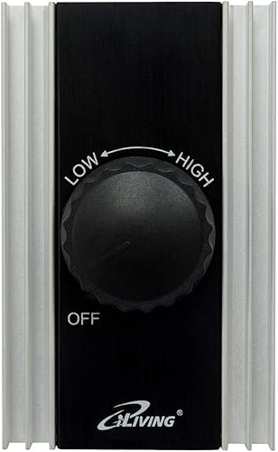 iLIVING ILG8SFSC Controlador de velocidad del ventilador de precisión ajustable variable de estado sólido 120V 8A, negro