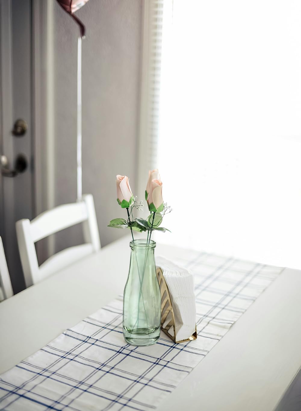 Serene Spaces Living Mini Green Glass Bud Vase, Centerpiece for Wedding Reception, Mini Flower Vases for Home Decor, Vintage Bottle Style Vase, Pack of 48