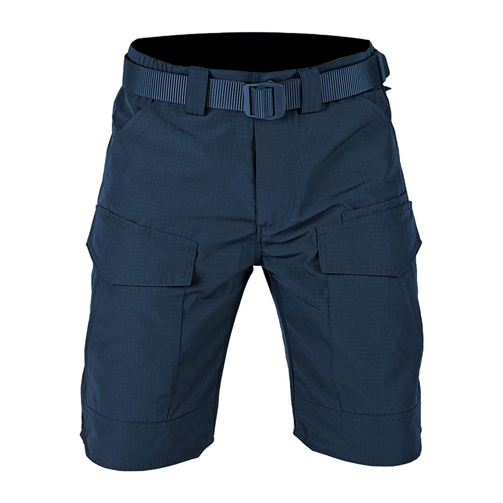 generisch Pantaloncini estivi da allenamento, da uomo, elasticizzati, con 6 tashcen, tinta unita, slim fit, da golf, per attività all'aria aperta, trekking, trekking, bermuda per il tempo libero, da