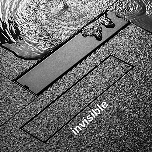 Caniveau de douche invisible noir SUS304 pour éliminer les odeurs - 3