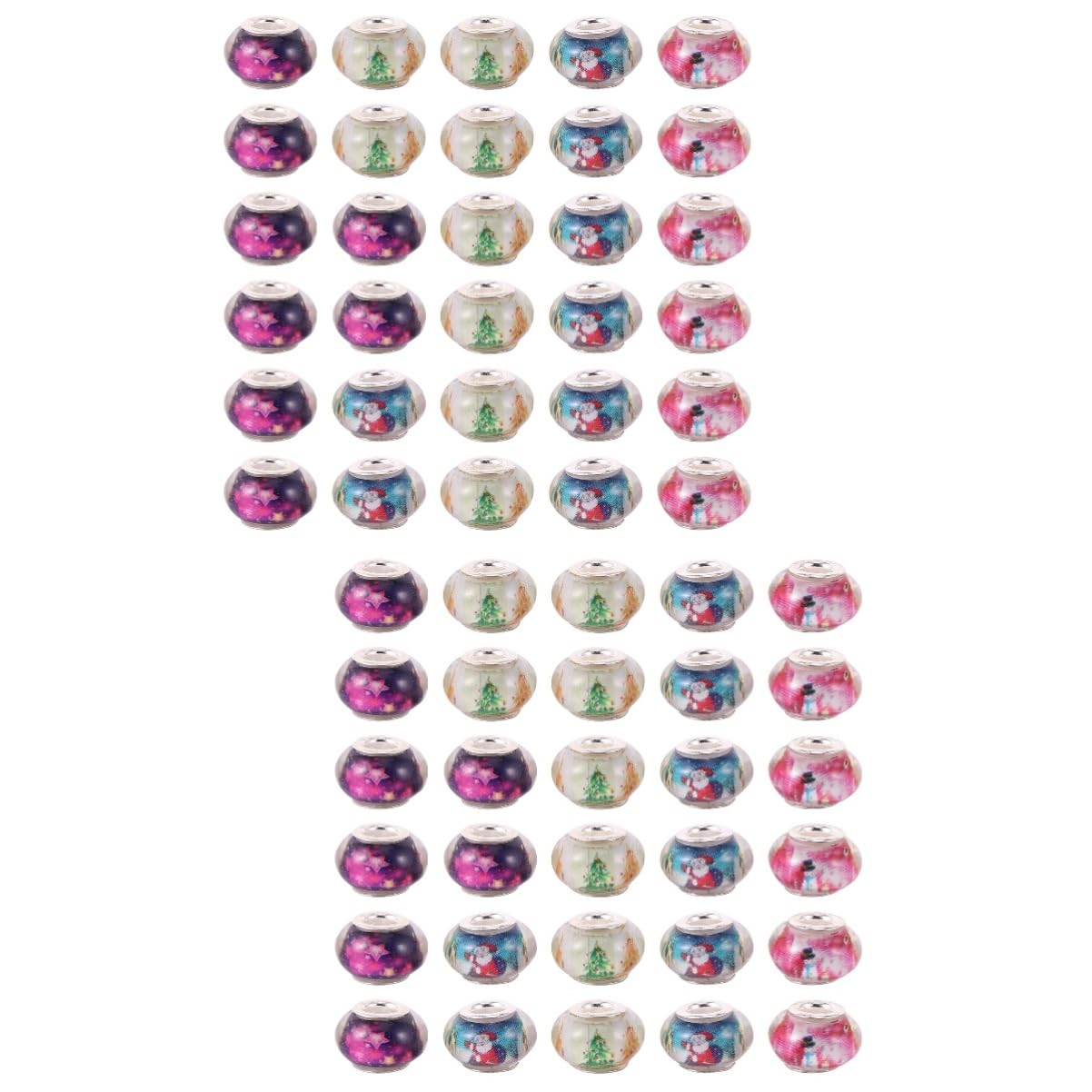 DOITOOL 2 Sätze Große Loch Spacer Perlen Charms Für Diy Schmuck Armbänder Ohrringe Bunte Glasperlen Für Bastelprojekte Und Schmuckherstellung 100 Stück * 2