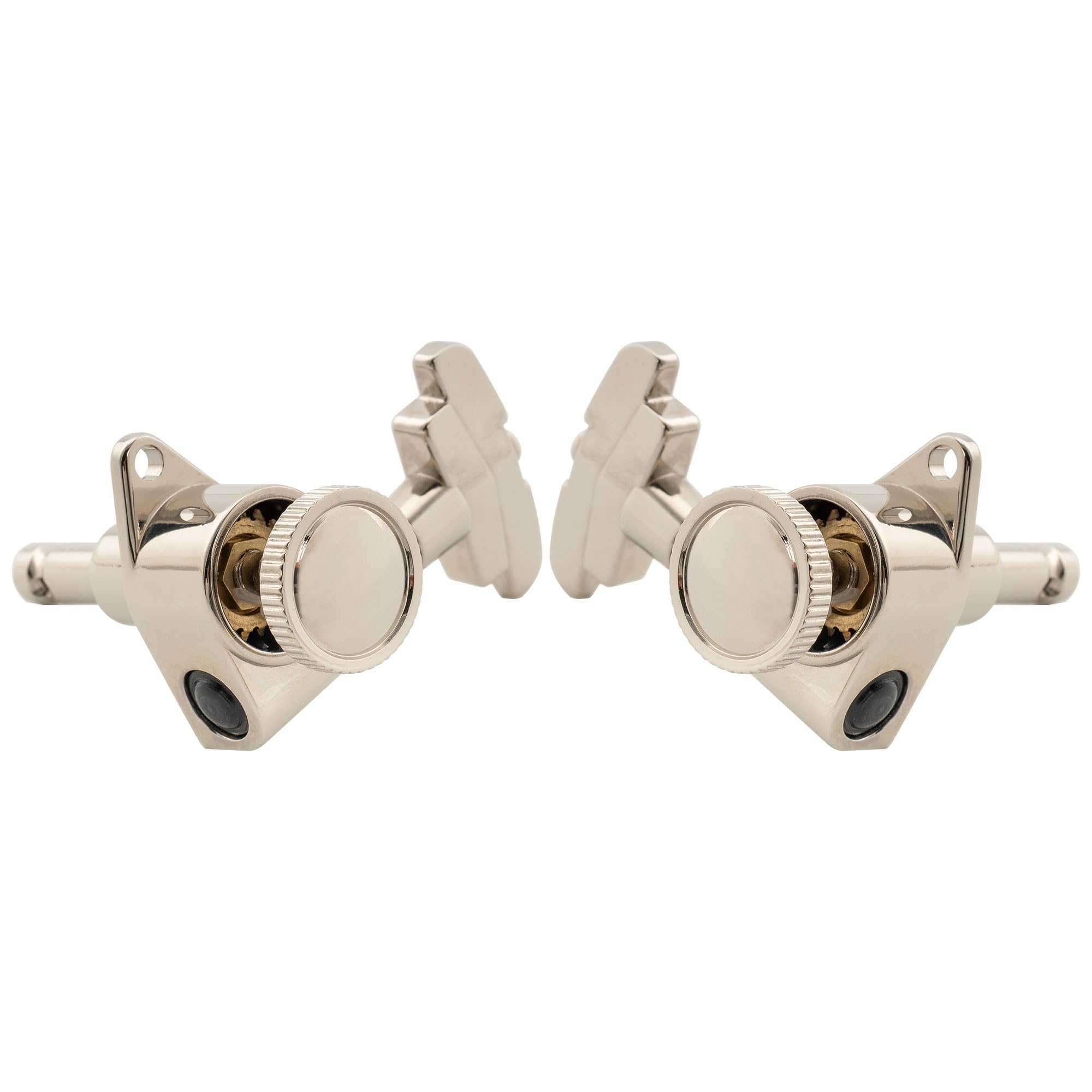 Musiclily Pro R18K 3R3L Set Meccaniche Autobloccanti 18:1 Ratio Locking Tuners con Paletta GR-Style per Chitarra Elettrica Acustica, Nickel