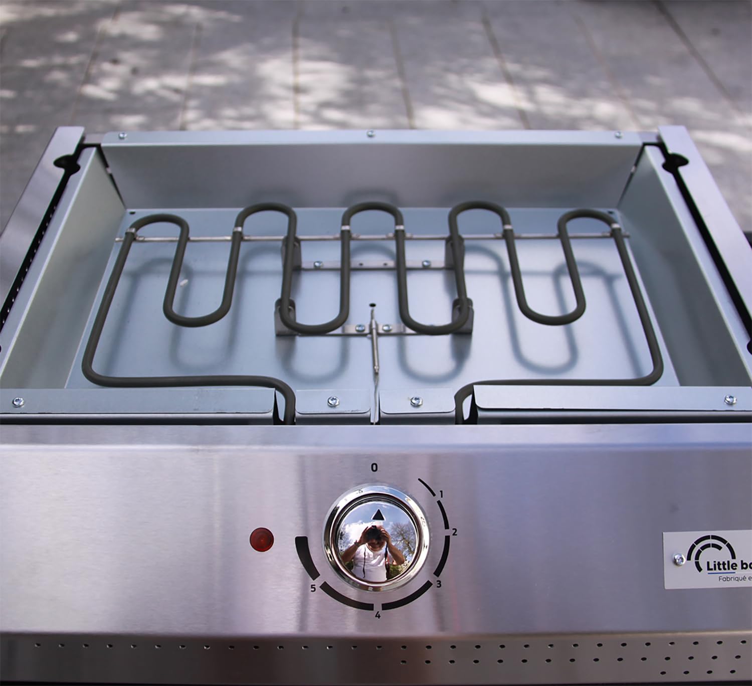 LITTLE BALANCE 8713 Biscarosse 50-35, Plancha électrique, Plaque de cuisson Fonte émaillée XL, 2150 W, Fabrication 100% française, Inox