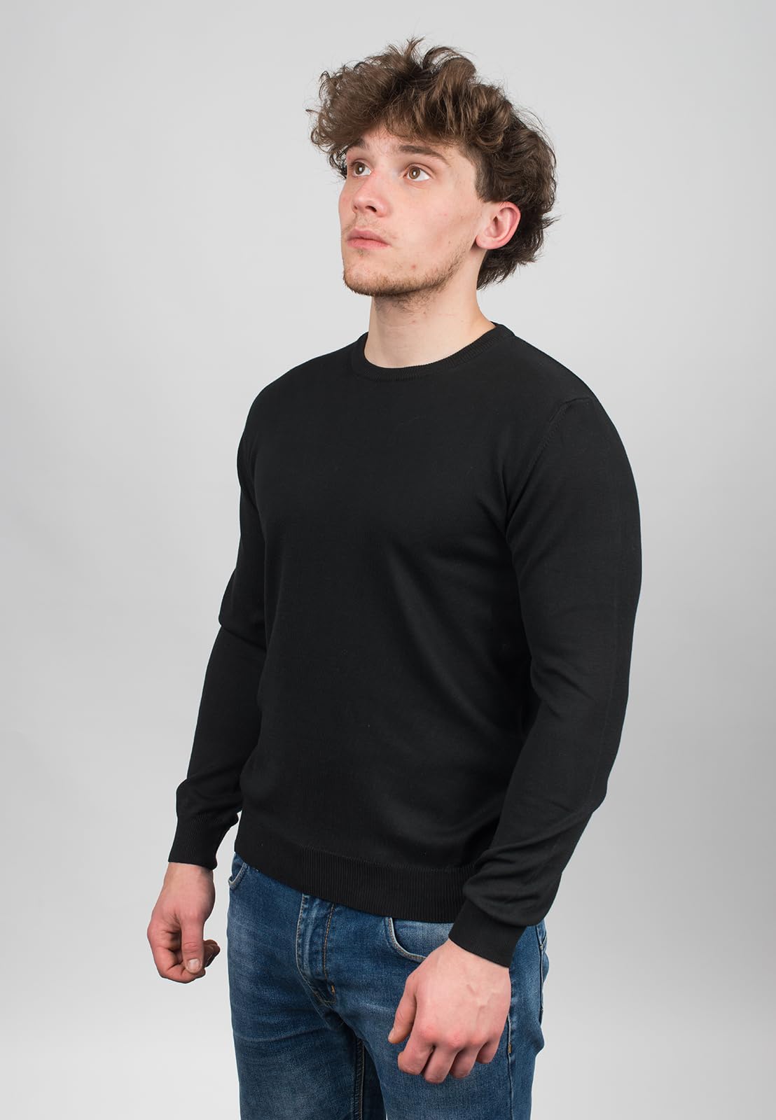 Dalle Piane Cashmere Herren Pullover Rundhals 100% Baumwolle | Leichter Strickpullover für Frühling, Sommer und Büro, atmungsaktive Baumwolle, Geschenk für Ihn, Made in Italy
