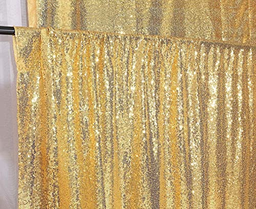Sequin Backdrop 243x243cm Amber Gold Shinny Sequin Photography Backdrop Party Prom Wedding Youtobe Banquet Photo Background (8x8 feet) - Image 4