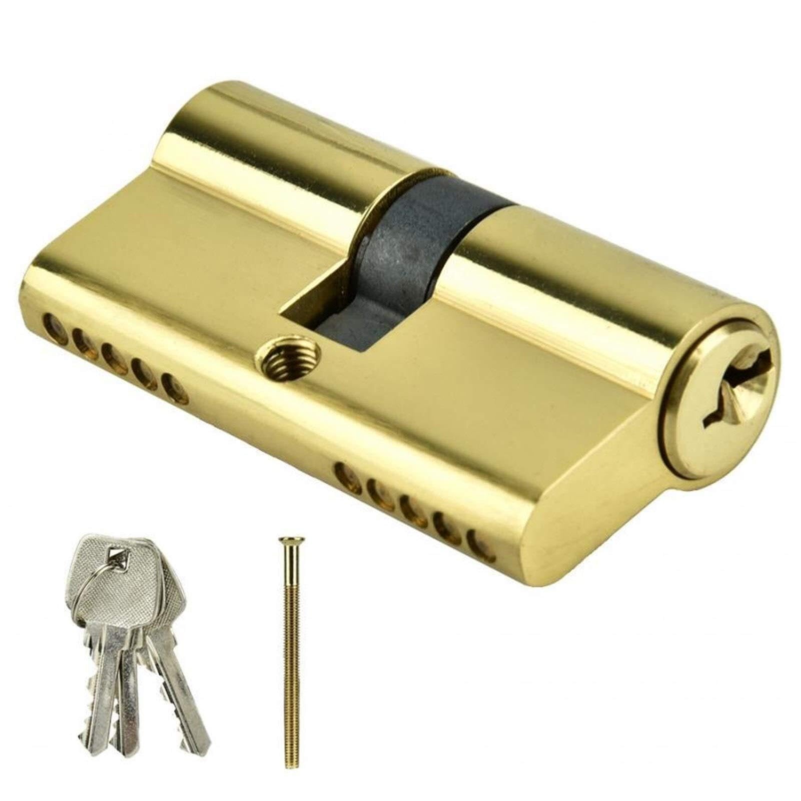 Barrel Lock Door Cylinder Biased Lock 60mm Security Copper Dual Open Anti-Theft Entrance Brass with Keys