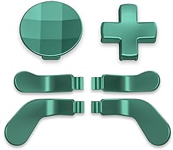 eXtremeRate 6 in 1 Metallic Aqua Green Magnetic Stainless Steel D-Pads Replacement Back Paddles for Xbox Elite V1/V2 Controller, Direction Keys Back Buttons for Xbox Elite & Elite Series 2 Controller