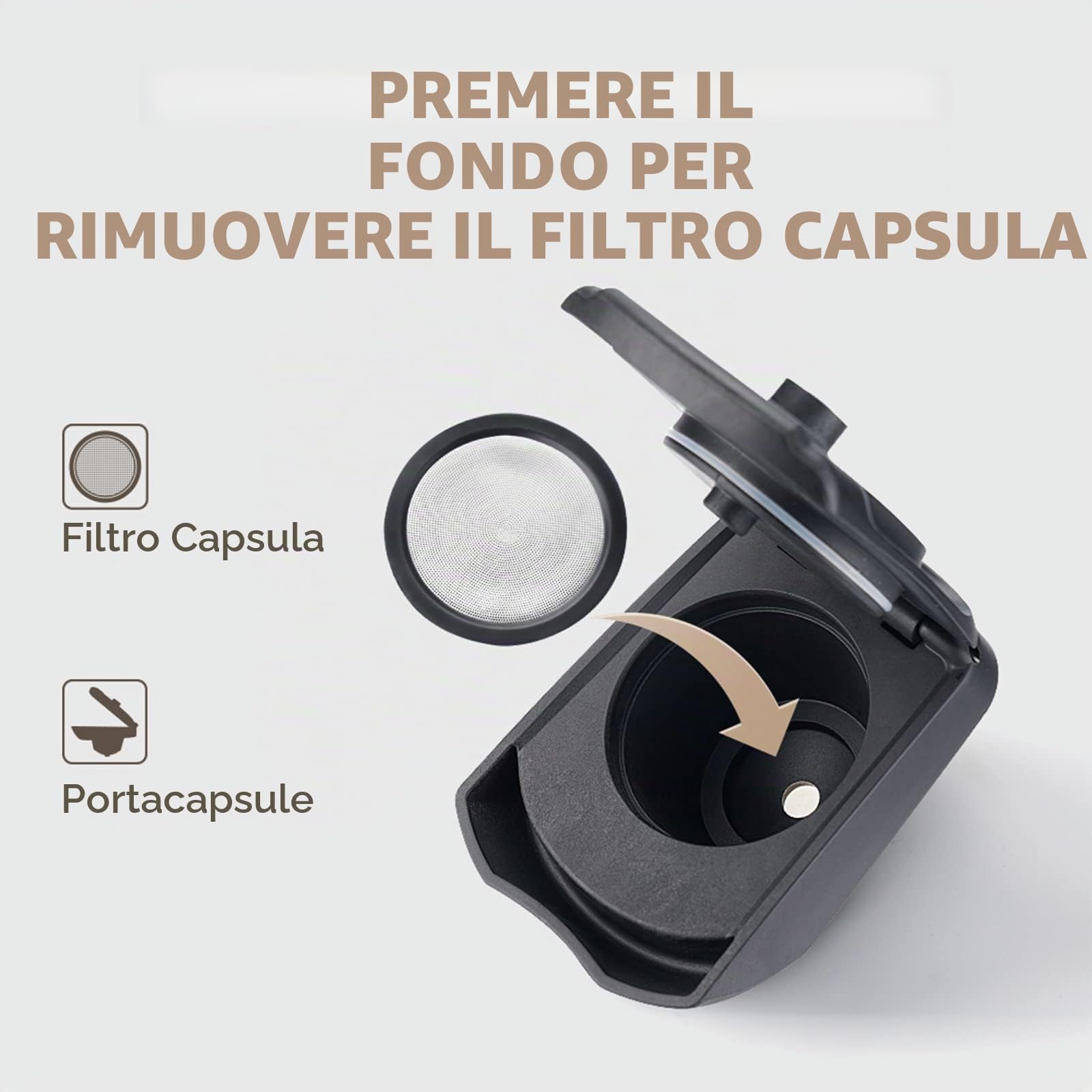 Riutilizzabile Capsula Adattatore, Caffè Capsule Convertitore per Dolce Gusto edgLUMIO DG325 Macchina con 1 Cucchiaio E 1 Pennello