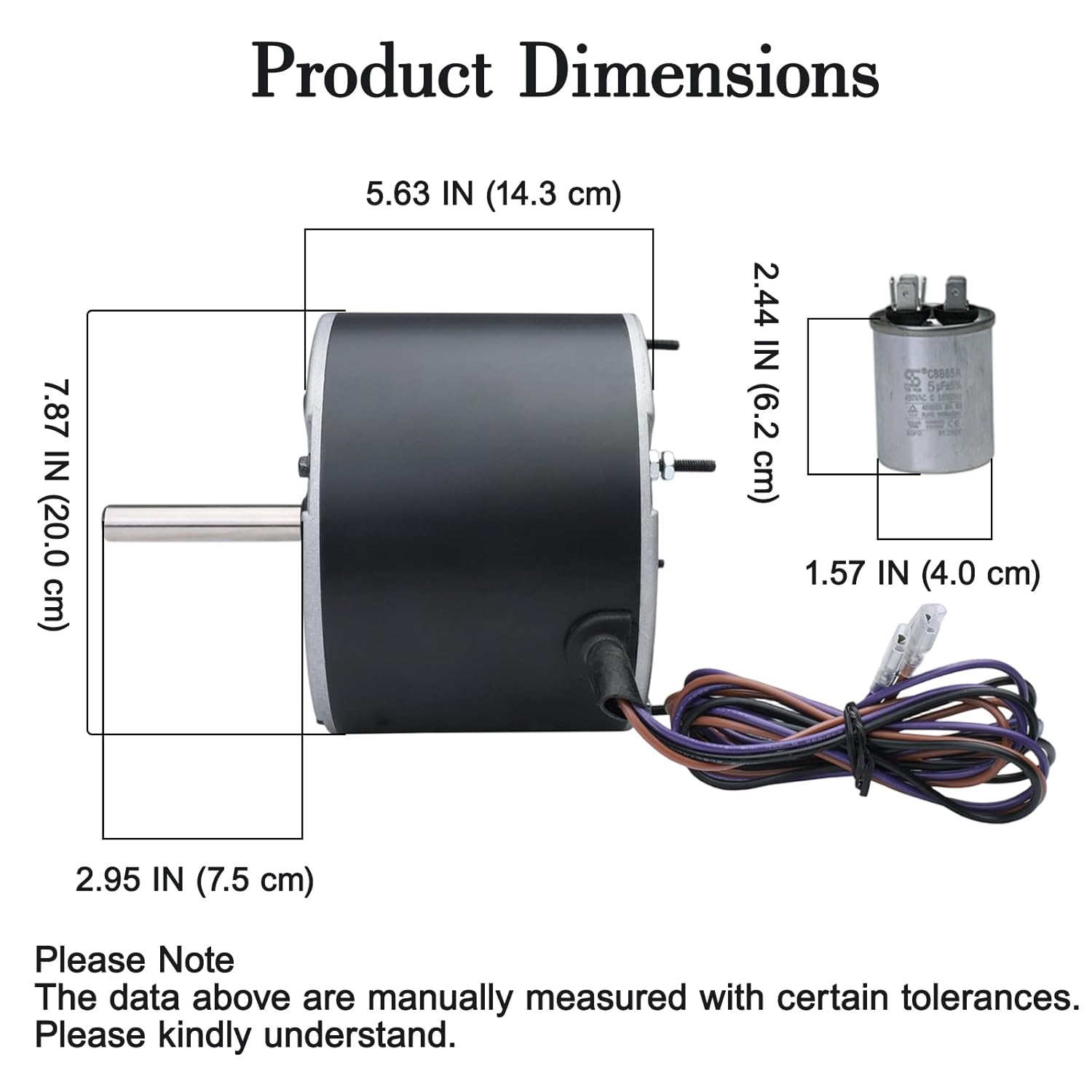MOT18688 Upgraded Condenser Fan Motor w/Capacitor for Trane American Standard, 1/8 HP 208-230, 825 RPM, MOT12215 MOT12004 MOT10514 AC Fan Motor, Air Conditioner Motors