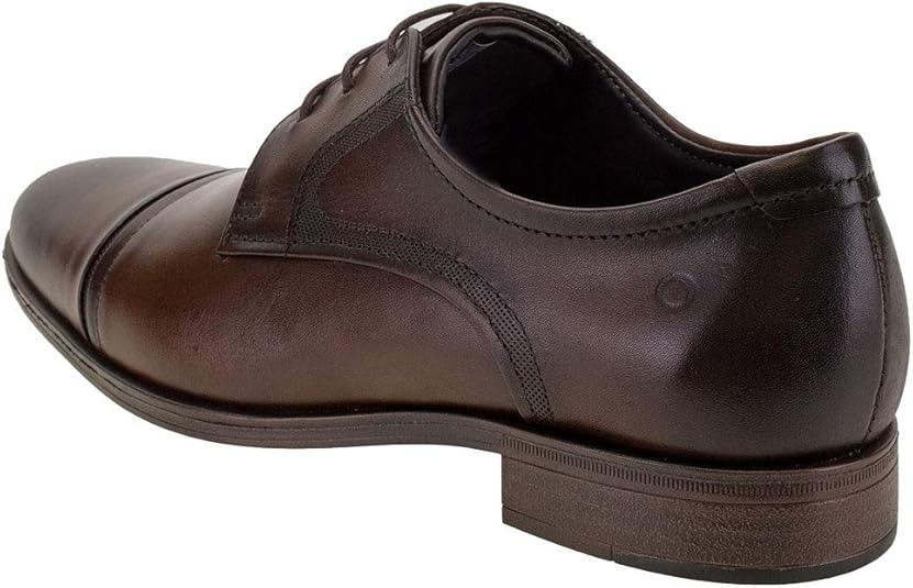 Sapato de Couro Smart Comfort Madison Hi-Soft 32 Marrom Cadarço