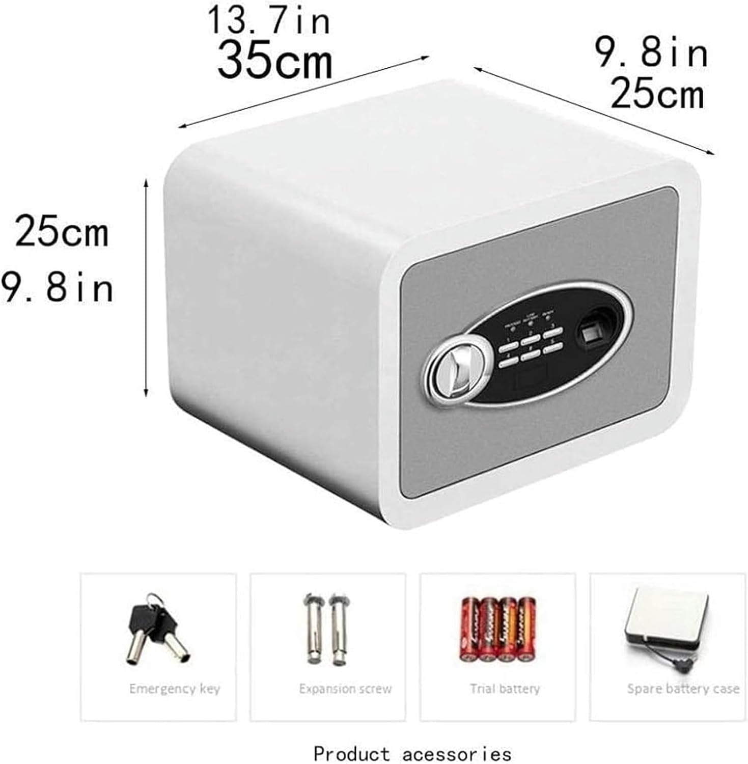 AMNOOL Security, Digital Large Capacity Safety Electronic Security Steel Money Cash Home Office Key Operated Safe Fingerprint Double Layer 35 * 25 * 25cm, Black-1