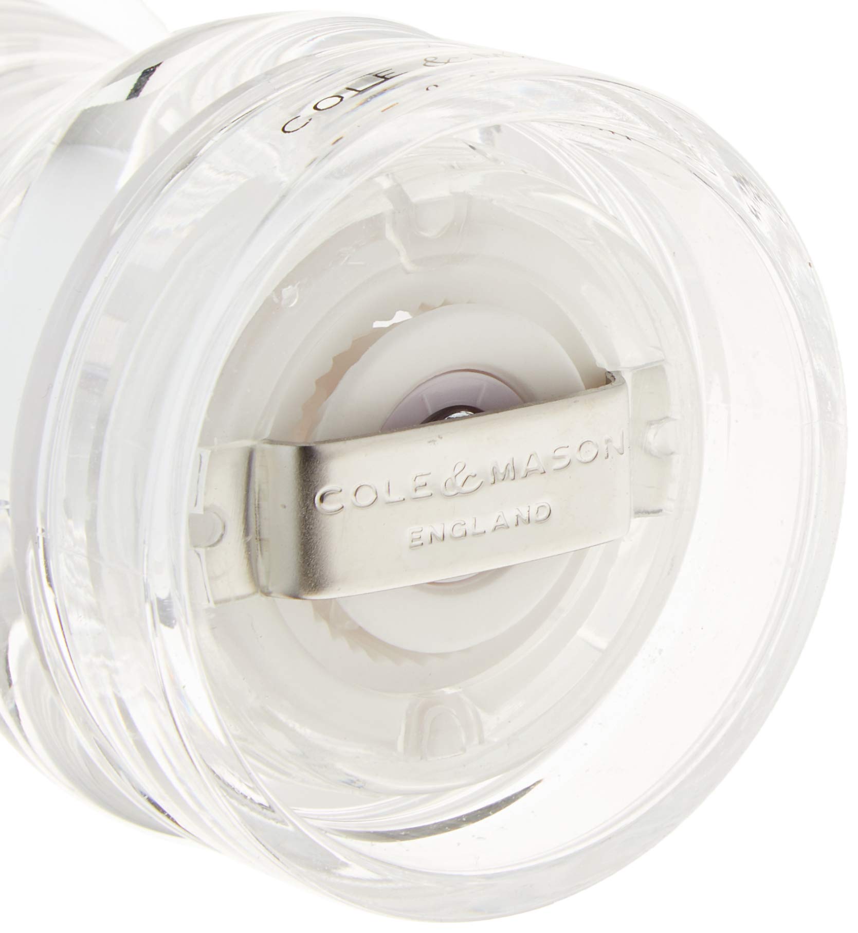 Cole & Mason H12502P Capstan Clear Salt Mill | Precision+ | Acrylic | 85mm | Single | Includes 1 x Salt Grinder | Lifetime Mechanism Guarantee