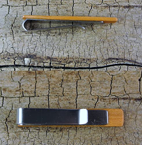 Tie Clip - One Wood Tie Bar Custom Engraved - (Choose Wood Type) - 2 1/4" Long Tie Bar - Wedding Gift - Stainless Steel - Groomsmen Gift (Walnut, With Engraving) #TOP5