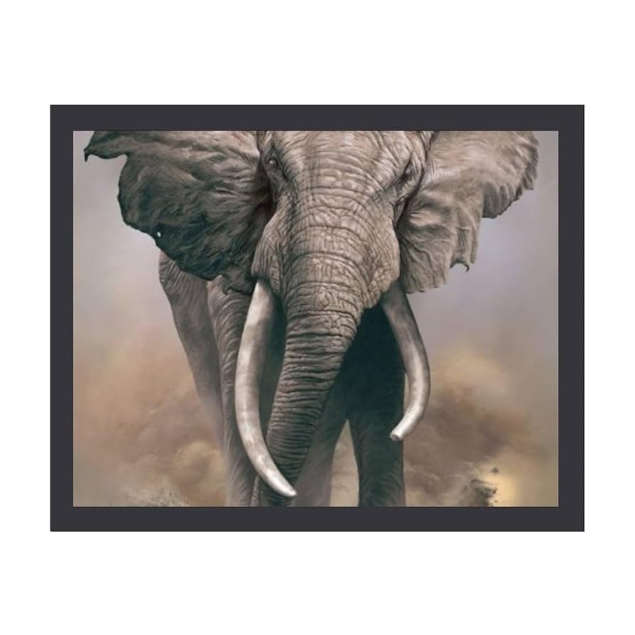 T*A様 Beyond the fun｜象 動物画 イラスト 抽象画 絵画 ドロ 絵画 絵 象の絵 風水 インテリア 動物画 アート イラスト