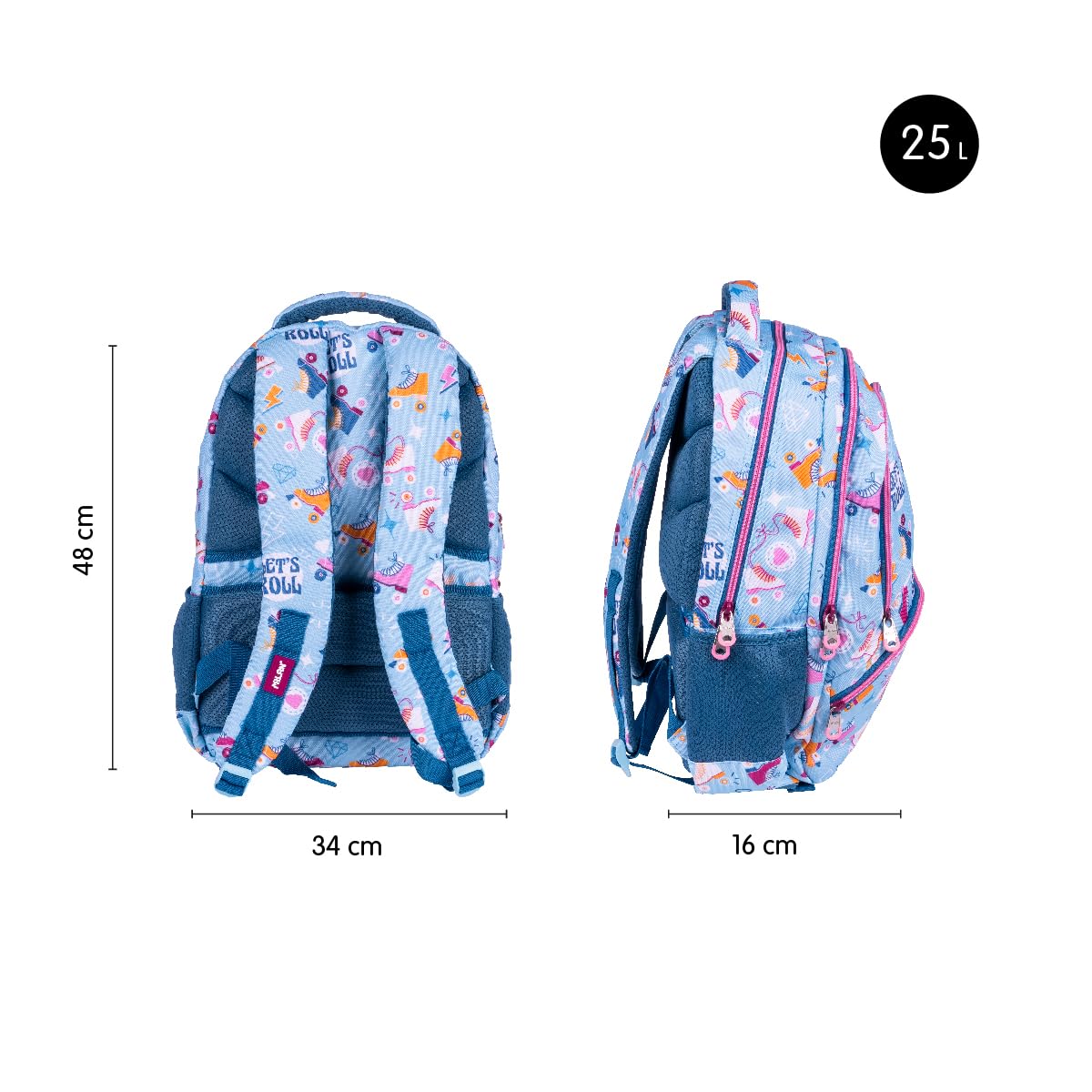 MILAN® Zaino scuola 4 cerniere (25 L) serie speciale Roller 2