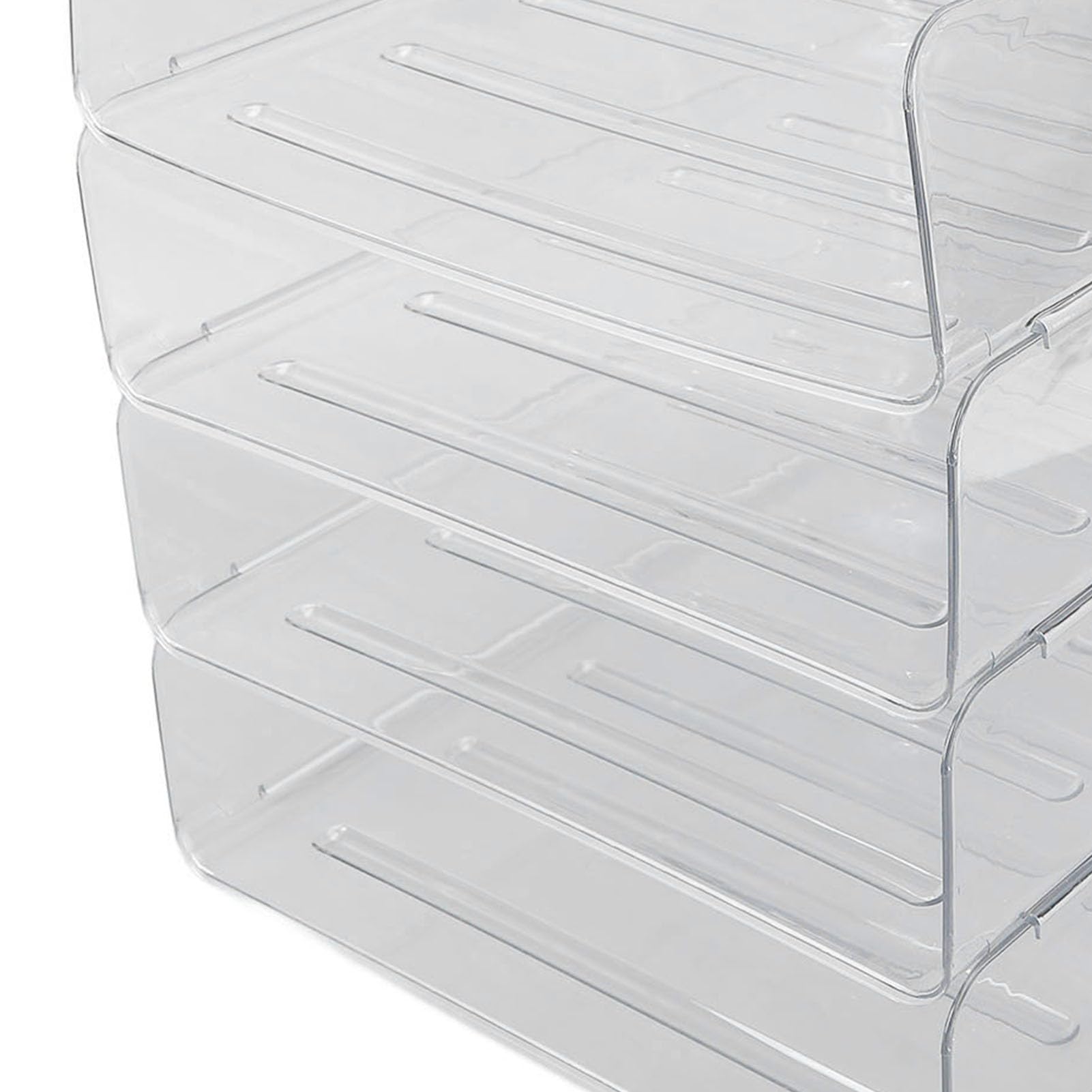Schreibtisch-Briefablage-Set, 4 Schichten, verdickt, transparent, multifunktional, stapelbar, A4-Papierablage, Organizer für Zuhause